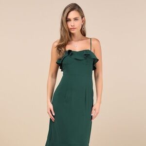 Lulus Lively Evenings Green Sleeveless Tiered Maxi Dress - Size L